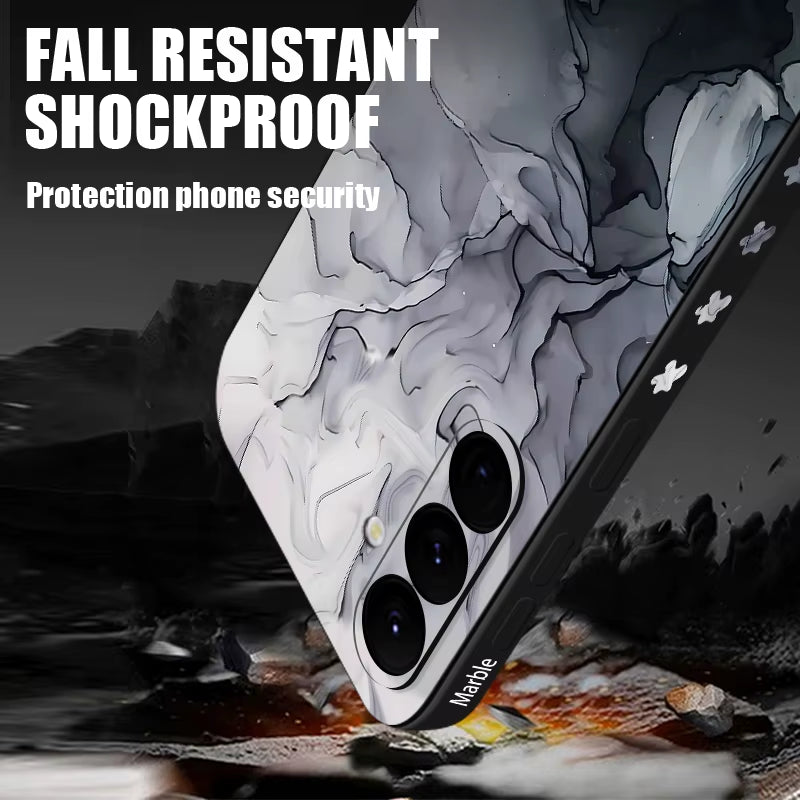 Colorful Marble Case for Samsung Galaxy S24 S23 S22 Ultra S21 S20 FE A16 A15 A25 A34 A35 A55 A52 A53 A54 5G S25 Lanyard Cover